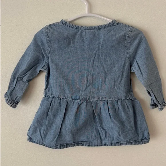 Carter's Light Blue Denim-Look Peplum Top - Picture 4 of 4